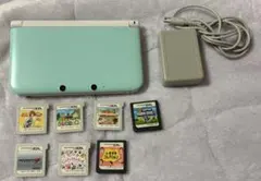 Nintendo 3DS LL 水色 本体 充電器付き カセットつき