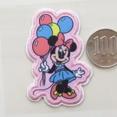 ミニー ディズニー 刺繍 アイロン ワッペン アップリケ レトロ dn-52