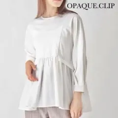 OPAQUE.CLIP シルケットコットン　フハク切替カットソー　ペプラムのサムネイル