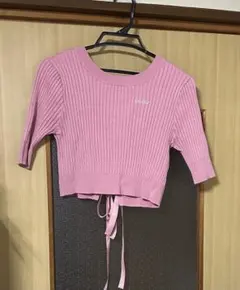 Chico チコ ピンク クロップドニット 半袖