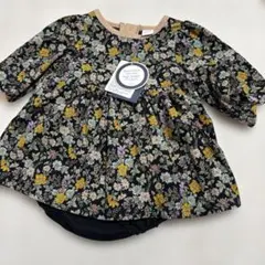 新品Cottoli【日本製生地】女の子長袖ロンパース花柄70cm