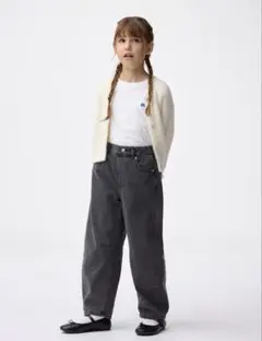 GU GIRLSバレルレッグジーンズ(ラインストーン) 120cm