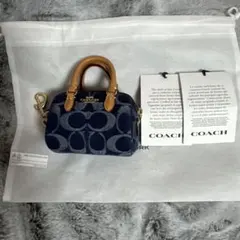 COACH コーチ ミニ ローアン バッグ チャーム・シグネチャー デニム