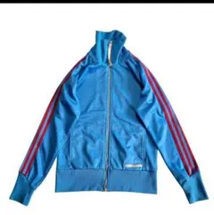 2006年製 Adidas トラックジャケット L 水色 赤 国旗タグ　y2k