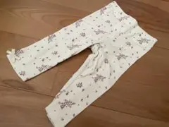 【可愛い♡】petit main 花柄パンツ 80 裾リボン付き