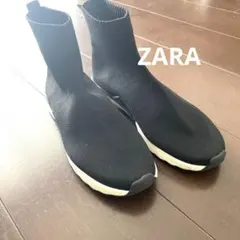 【美品】ZARAザラニットブーツ黒39