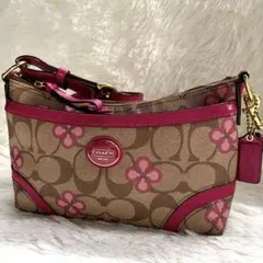COACH Floral Pink Crescent Shoulder Rare