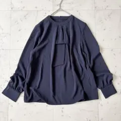 プラステ 長袖ブラウス リボン ボウタイシャツ 金ボタン トップス上品きれいめのサムネイル