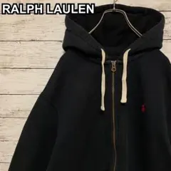 877【希少2XLサイズ】ポロバイラルフローレン♤刺繍ロゴ　フルジップ　パーカー