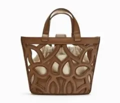 ZARA カットワークミニトートバッグ