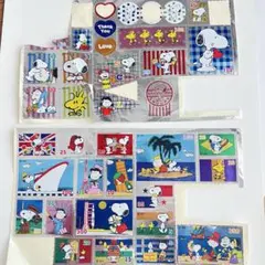 スヌーピー　キラキラ切手風シールセット　平成レトロ　昭和　当時物