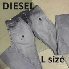 PRO DETAIL グレー ダメージデニムパンツ