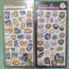 新品未開封★ボンボンドロップシール 和柄2種セット★柴犬ラーメン☆第2弾