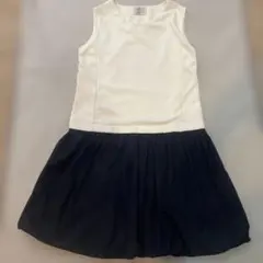 tocco closet ホワイト×ネイビーバルーンワンピースM〜L