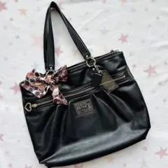 COACH ポピー　トートバッグ　黒＆スカーフのセット