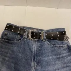 ウエスタンベルト 古着 パンク 韓国　アメカジ 黒　ブラック　Y2K ベルト