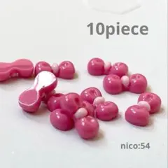 【54】ネイルパーツ　ぷっくりとしたピンクのリボン　（同封値引き50円）