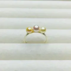 トロピカルカラー♡ 照り艶◎あこや真珠　リング