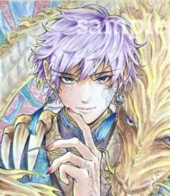 手描きオリジナルイラスト アナログ 色紙 水彩 原画