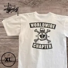 OLD STUSSY CUSTOMADE USA製 00s スカル バイカー　白