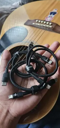 USB-C 充電ケーブル ナイロン編み 黒 3pcs