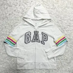 あ*ー様 Y2K 平成 グランジ GAP ジップアップパーカー 白 シルバー