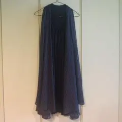 ネイビー シフォン ドレープドレス