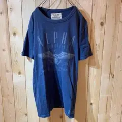AE271 ALPHA INDUSTRIES プリントTシャツ ネイビー メンズ