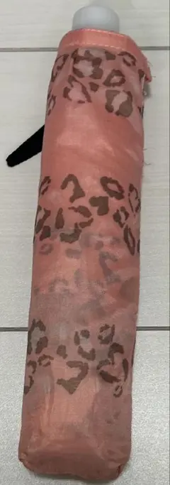 ヒョウ柄ピンク折りたたみ傘