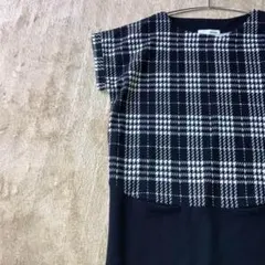 シューラルー チュニック　 M 千鳥格子　切り替えワンピース　カジュアル