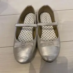キッズ　20cm シルバー　バレエシューズ
