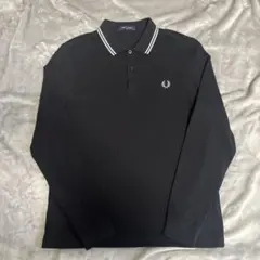 美品 Fred Perry 長袖 ポロシャツ Lブラック