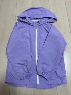 フード付きラベンダージャケット　130 キッズ　薄手アウター　紫　春用