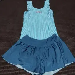 Chaki様専用　女の子用水着セット 160cm 青と白のストライプ