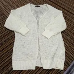 美品リフレクト透かし編みカーディガン 9号