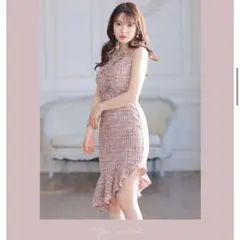 ローブドフルール　ツイードアシメドレス