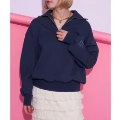 新品　チャオパニック　袖刺繍ハーフzipオーバスウェット