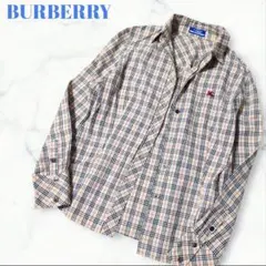 【BURBERRY BLUE LABEL】ノバチェック 長袖シャツ ホース 38