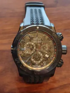 5wwi0097】エドックス クロノオフショア1 10221 黒文字盤【中古  