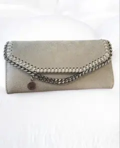 ♥️ステラマッカートニーグレー レザー 長財布 チェーン付き♥️