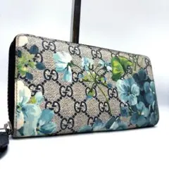 ♡GUCCI♡ブルームス二つ折り財布♡ GUCCI グッチ GGブルームス 二つ折財布 ブルーベージュ/レッド PVC