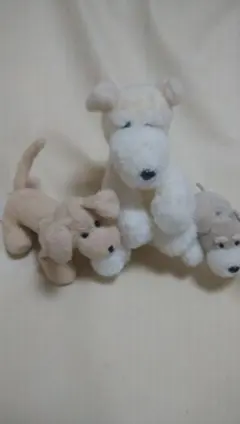 くったり犬のぬいぐるみ　シュナウザー　3体セット　な666