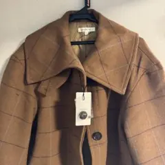ブラウン チェック柄 チェスターコート 新品タグ付き