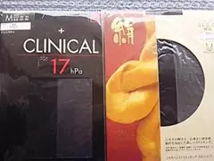CLINICALストッキング・絹シルクストッキング M-L　黒　日本製　２足