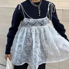 トップス Bibiy FLORENCE BUSTIER BLACK レースフラワー 黒 Bibiy FLORENCE BUSTIER BLACK トップス