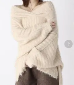 Heather ニット オフショルダー ホワイト