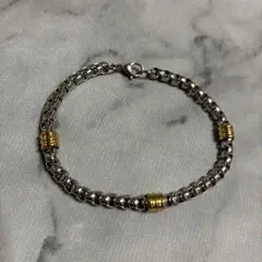 シルバー ゴールド チェーン ブレスレット ステンレス