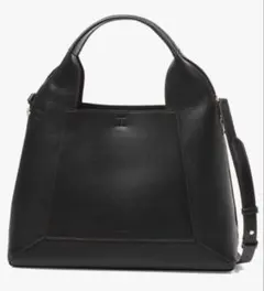 FURLA GILDAジルダ ストラップ トートバッグ 黒 レザー バイカラー