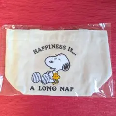 スヌーピーさがら刺繍帆布 ランチトートバッグ アイボリー