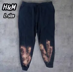 k*h様 H&M GANG デザインブリーチ スウェットパンツ 紺 L